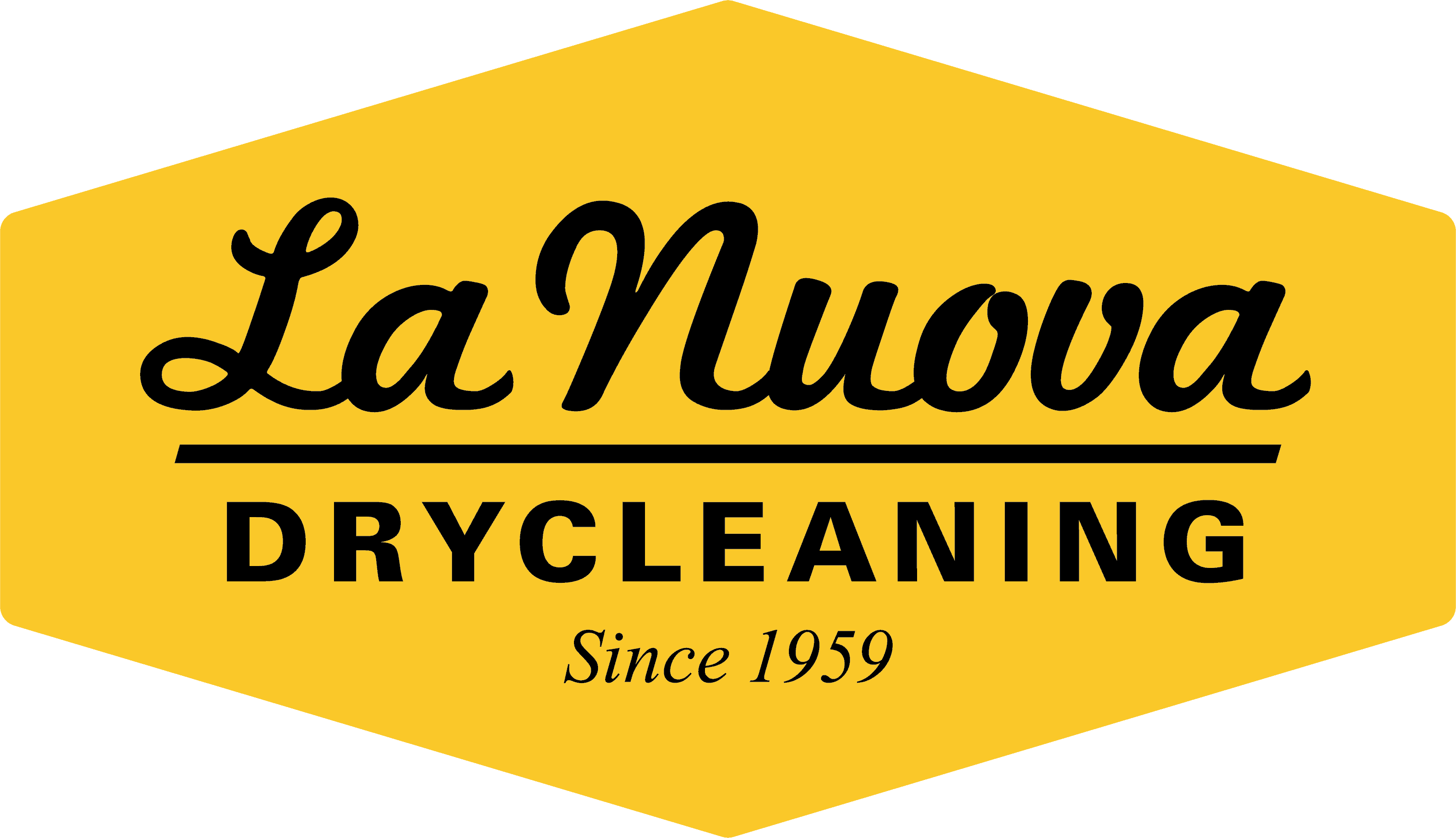 La Nuova Drycleaning logo - yellow